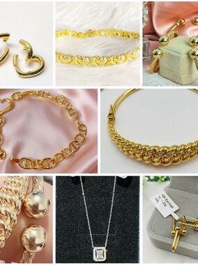 18k Real Gold Women’s Jewelry Set – Elegant Statement Pieces